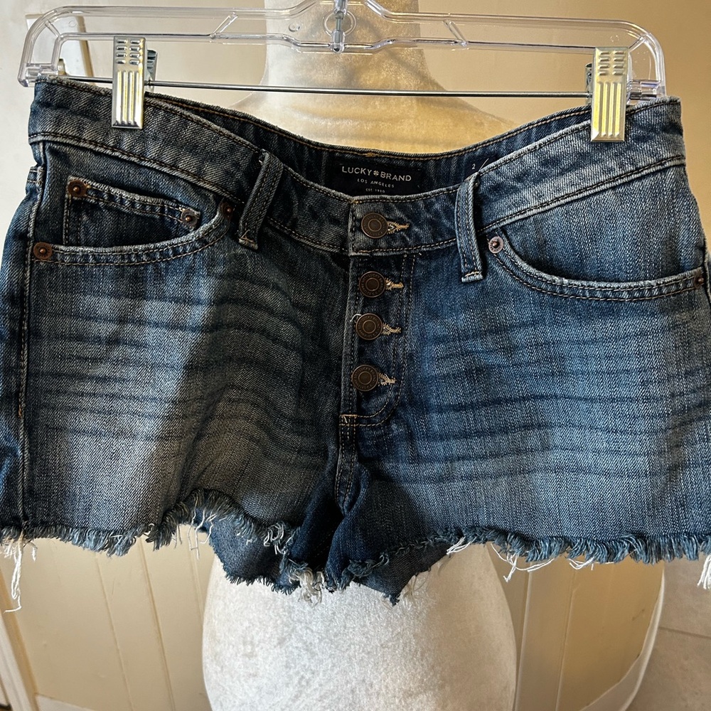 Lucky Brand “The Cut Off” Mid-Rise Button Fly Denim Shorts-Size 2/26